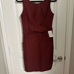 Elegant Burgundy Sleeveless Dress